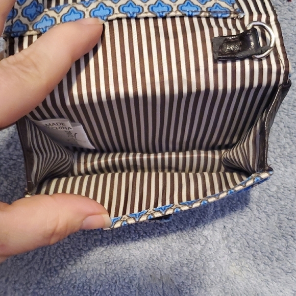 Thirty-One Paisley Wallet in Blue and Brown - Picture 4 of 6